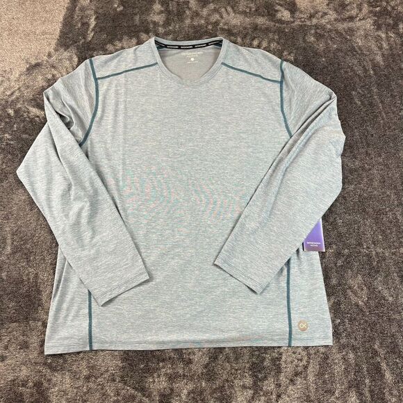 Outerknown Active Coolmax Long Sleeve Blue Heathered Shirt Men's XXL NWT - Picture 1 of 10